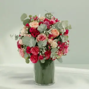 Buy Mixed Flowers in Vase - Creamy Flower Bunch