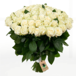 Heavenly White Roses | Blacktulipflowers.in