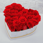 Red Roses In Heart Shaped Marbled Box Heart Shape Flowers, Valentine's Day Flowers - www.btf.in