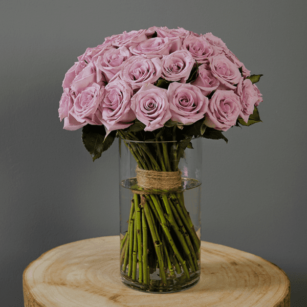 Bunch of Purple Roses - Buy Purple Roses in vase delivery India