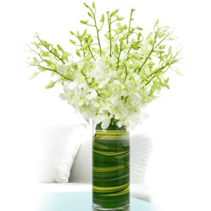White Orchids Bouquet | Blacktulipflowers.in