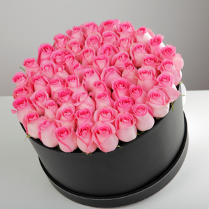 Charming Pink Roses In Box arrangement - Same Day Delivery