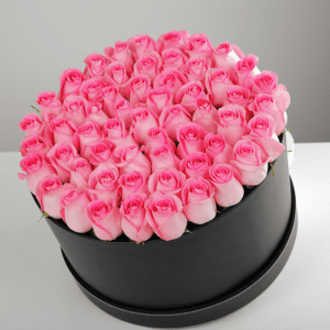 Send/Buy Charming Pink Roses in box arrangement Order Now
