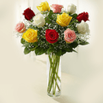mix rose bouquet Rainbow Bouquet | Blacktulipflowers.in