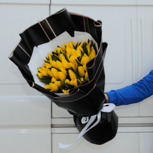 Yellow Tulips Hand Bouquet - Tulips Hand Bouquet | Tulip flower delivery BTF.in