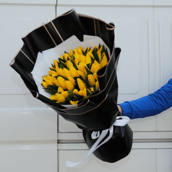 yellow_tulips_handbouquet_1_1 Yellow Tulips Hand Bouquet - Tulips Hand Bouquet | Tulip flower delivery BTF.in