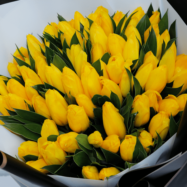 Yellow Tulips Hand Bouquet - Tulips Hand Bouquet | BTF.in