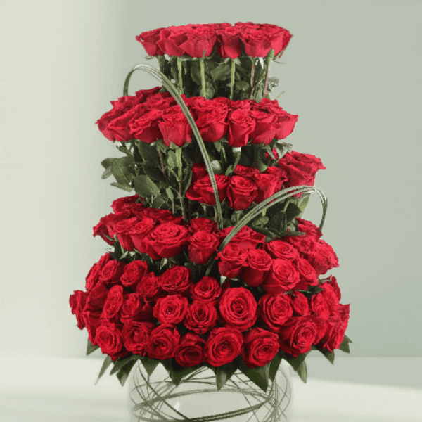 101 fresh red roses arranged in an elegant bouquet for online delivery with same day flower delivery service, perfect for romantic occasions, anniversaries, and special celebrations.