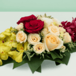 Long and low arrangement - Red, Yellow & Peach theme (3)