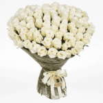 Bouquet of 50 premium white roses