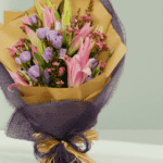 Wineberry Sunset - Pink Lily and Purple Bouquet (2)