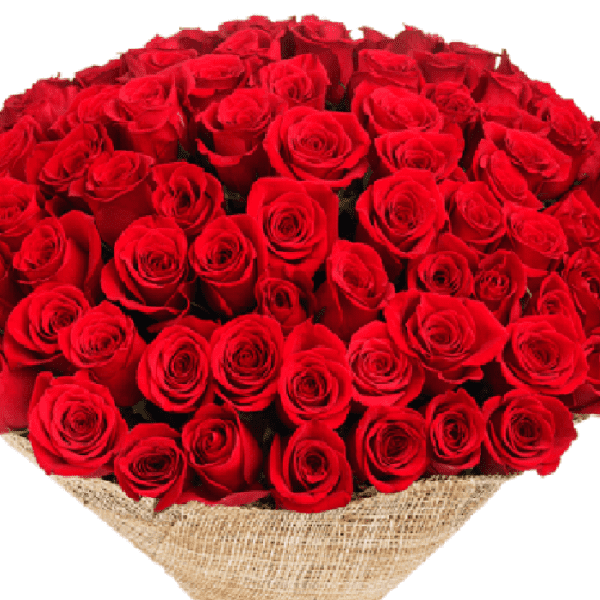 Bouquet of 50 premium red roses | Blacktulipflowers.in