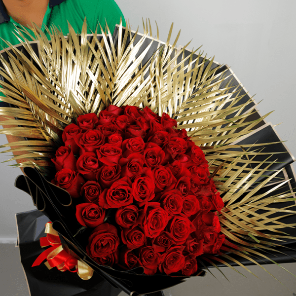 Elegant Black Wrap Bouquet - Best valentines day Bouquet