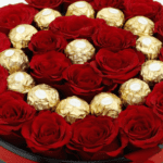 Box of Red Roses with Ferrero Rocher chocolates