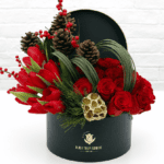 Christmas Festive Flower Box | Blacktulipflowers.in
