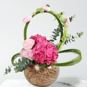 The Nature in a Bowl | flowers arrangement in vase at btf.in