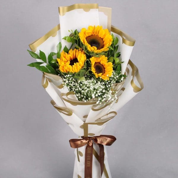 Sparkling Sunflower Rakhi Combo - Rakhi with Flowers | BTF