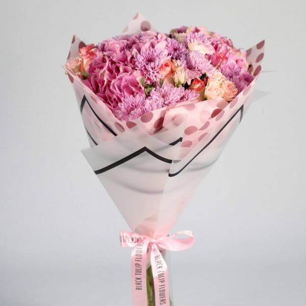 Charming Pink Fusion - Send/Buy Hydrangea Bouquet Online