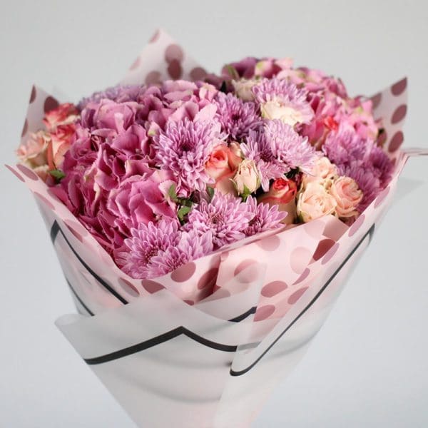 Charming Pink Fusion - Send/Buy Hydrangea Bouquet Online