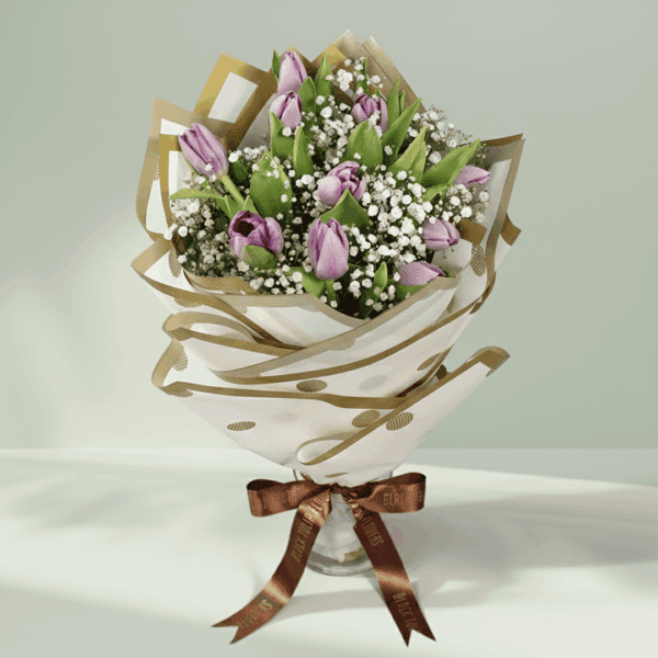 Lavender Dreams Tulip Bouquet (2) Lavender Dreams - Tulips Online Delivery | BTF.in