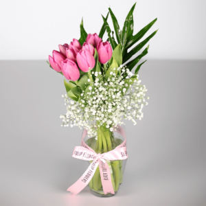 Stunning Pink Tulips | Order Pink Tulips in Vase | BTF.in