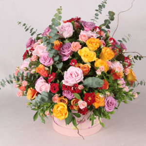 Rainbow Romance - Send/Buy Mix Roses in box | BTF.in