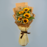 5 Stems Sunflower bouquet with Baby's Breath