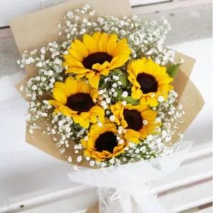 Send/Buy 5 Stems Sunflower bouquet with Baby's Breath | BTF.in