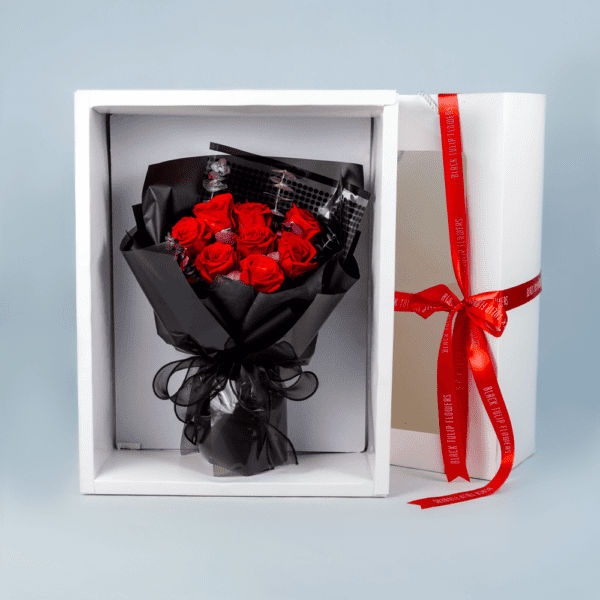 Love in Shadow - Preserved Flowers : Explore Preserved Bouquet in Bangalore | Order Now at Black Tulip Flowers