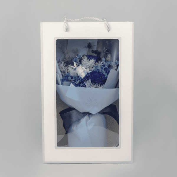Unfading Blues - Preserved Bouquet : Explore Preserved Flower in Bangalore | Order Now at Black Tulip Flowers