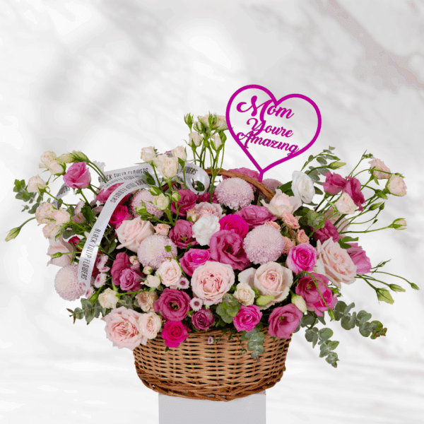 Exquisite Rose Flower Gift Basket Delivered to Bangalore | Black Tulip Flowers