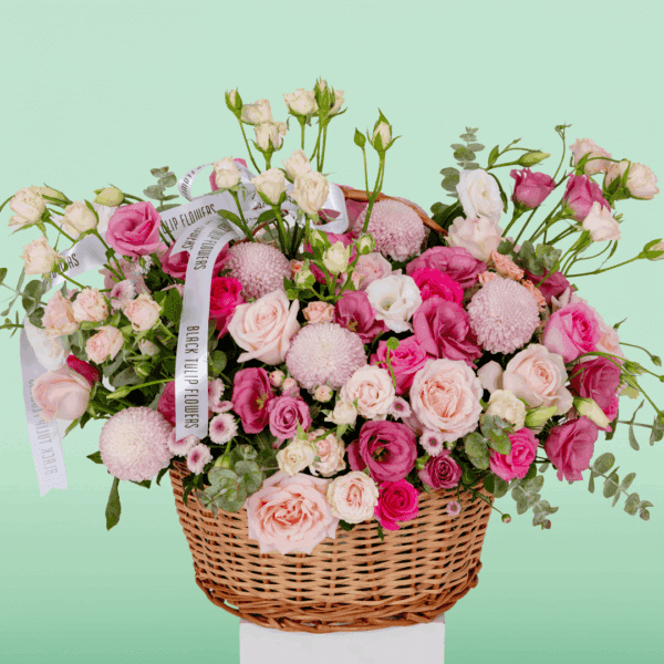 Exquisite Rose Flower Gift Basket Delivered to Bangalore | Black Tulip Flowers