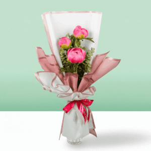 Posy pink bouquet with soft pastel flowers