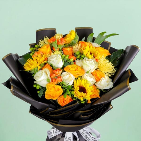 Elegant Hand-tied Bouquet (1) Mixed Flower Bouquet - Order Now our Elegant Hand-tied Bouquet make it a delightful expression of love