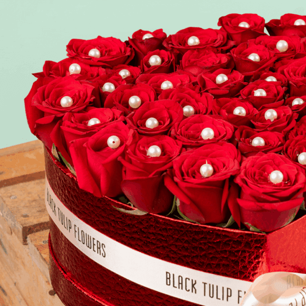 Stunning Heart Shaped Flower Arrangement - Order Now at Black Tulip Flowers
