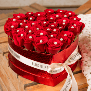 Stunning Heart Shaped Flower Arrangement - Order Now at Black Tulip Flowers