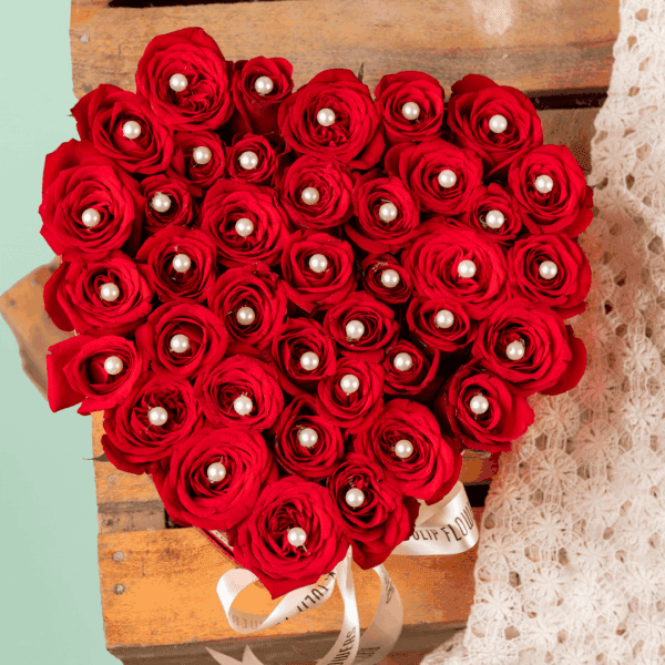 Stunning Heart Shaped Flower Arrangement - Order Now at Black Tulip Flowers