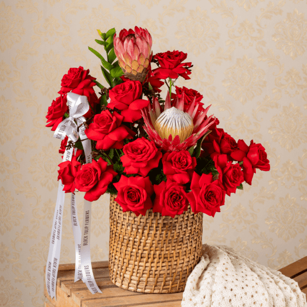 "A Love Story: The Perfect Valentines Gift Box with Black Tulip Flowers"