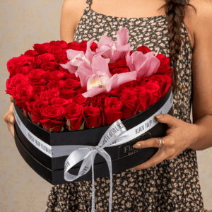 Heart Shaped Flower Arrangement - Romance de Rosa by Black Tulip Flowers | Unique Floral Gifts for Every Occasion
