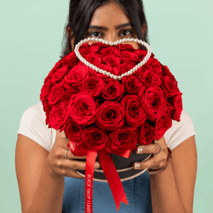 Elegant red rose bouquet with a mysterious romantic theme