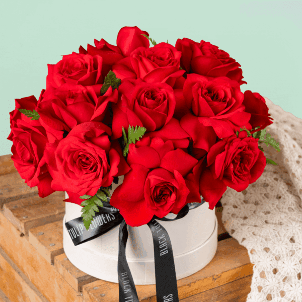 The Love Box (2) (1) "The Love Box - Stunning Valentines Flowers Bouquet In Black Tulip Flowers "