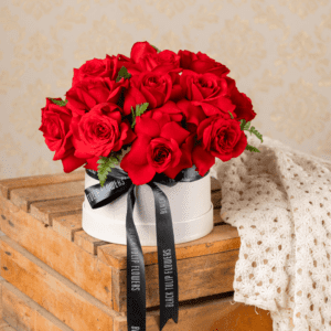 "The Love Box - Stunning Valentines Flowers Bouquet In Black Tulip Flowers "