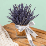dried lavender bouquet wrapped elegantly (3)