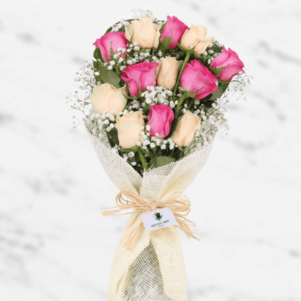 Send/Buy Rose Flower Bouquets | 12 Stem Pastel Roses