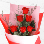Affordable Romance- 6 Stem Rose Boquet (1)