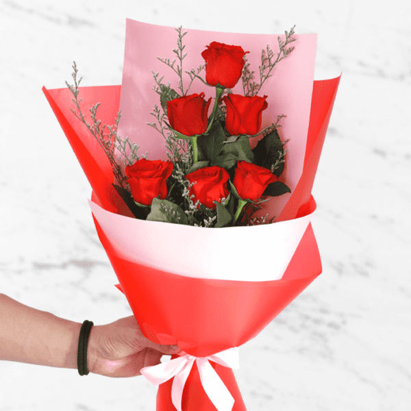 Small Bouquet: Affordable Romance with 6-Stem Rose Bouquet | Black Tulip Flowers