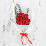 Red Bouquet of Roses: Stunning 12 Red Rose Bouquet | Black Tulip Flowers