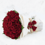 Red Rose Flower Bouquet: Stunning Valentine’s Fifty Rose | Black Tulip Flowers