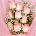 Love 8-Stem Pink Rose & Gypso (1)