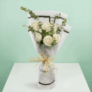 Whisper of White - 6 white rose bouquet (2)
